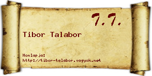 Tibor Talabor névjegykártya